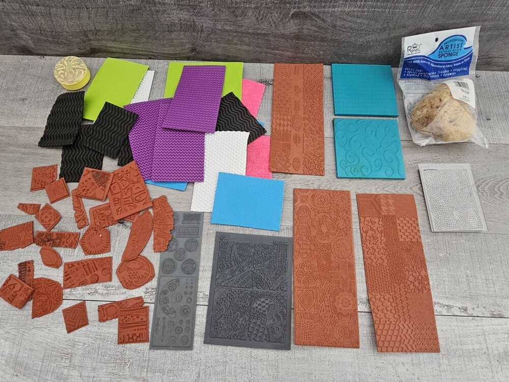 Estate Lot of Stamping Scrapbooking Stamps Floral Botanical Crafting Supplies